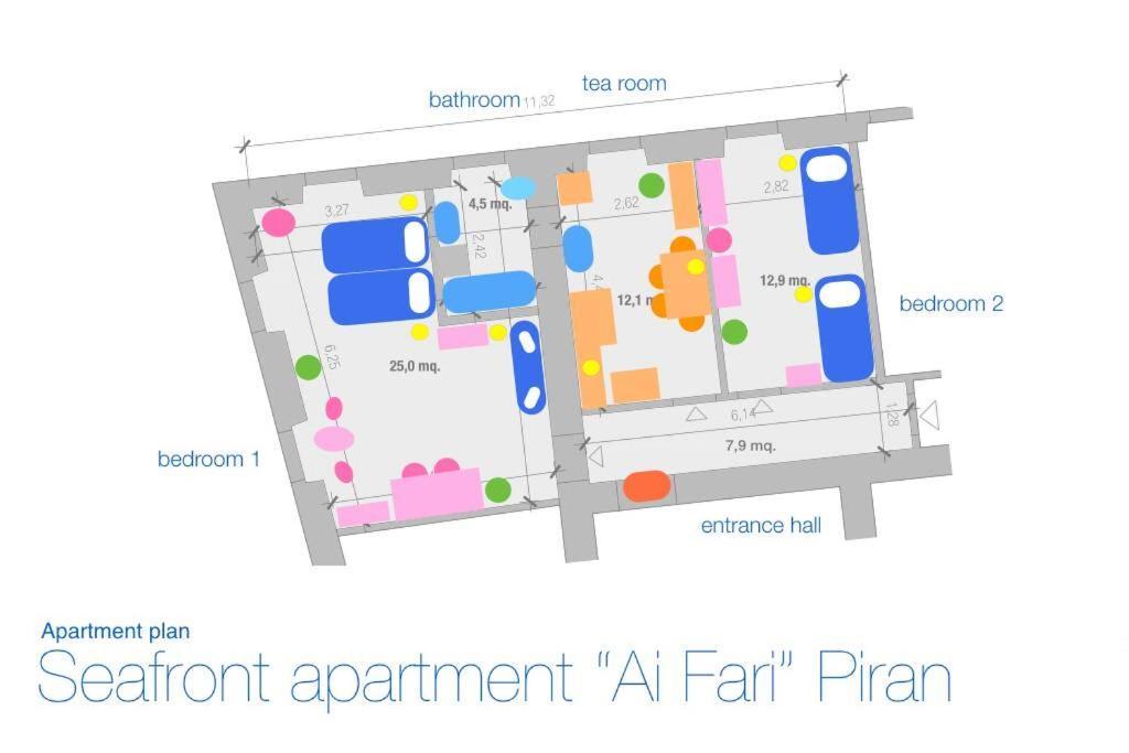 Seafront Apartment Ai Fari Пиран Екстериор снимка